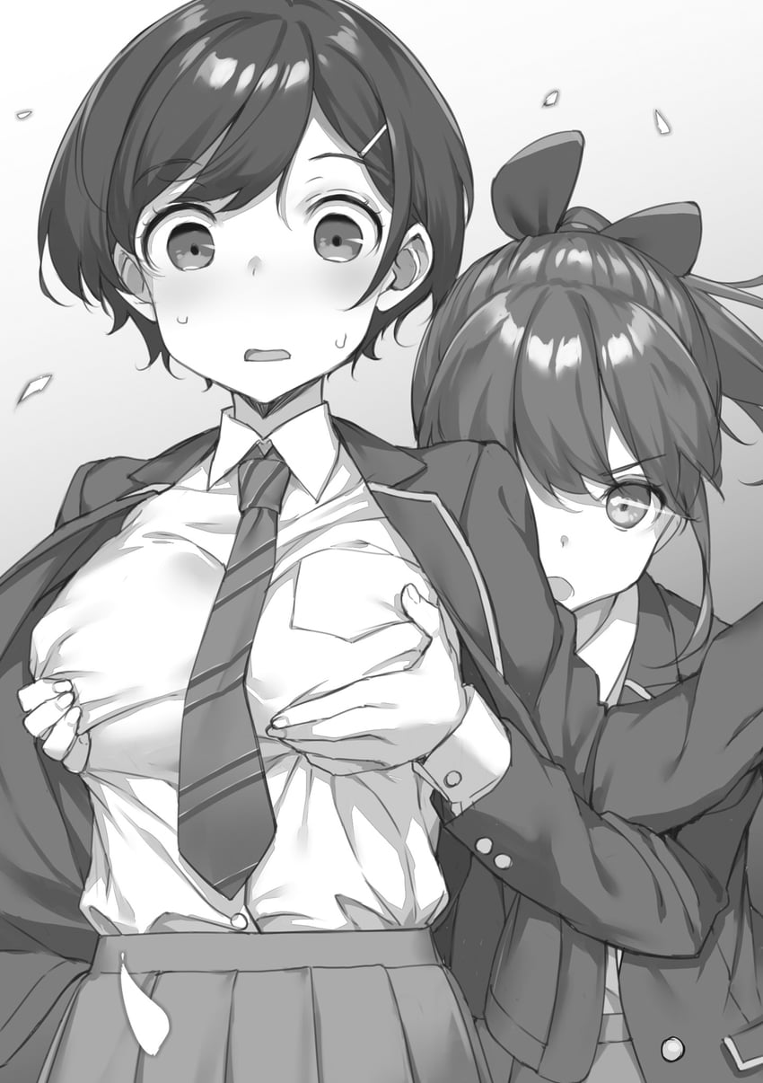 minami akatsuki and asuhain ran (mamahaha no tsurego ga moto kano datta) drawn by takayaki
