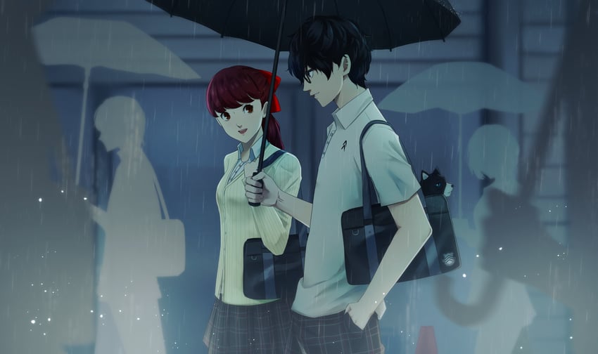 amamiya ren, yoshizawa kasumi, and morgana (persona and 2 more) drawn by ehe02750888