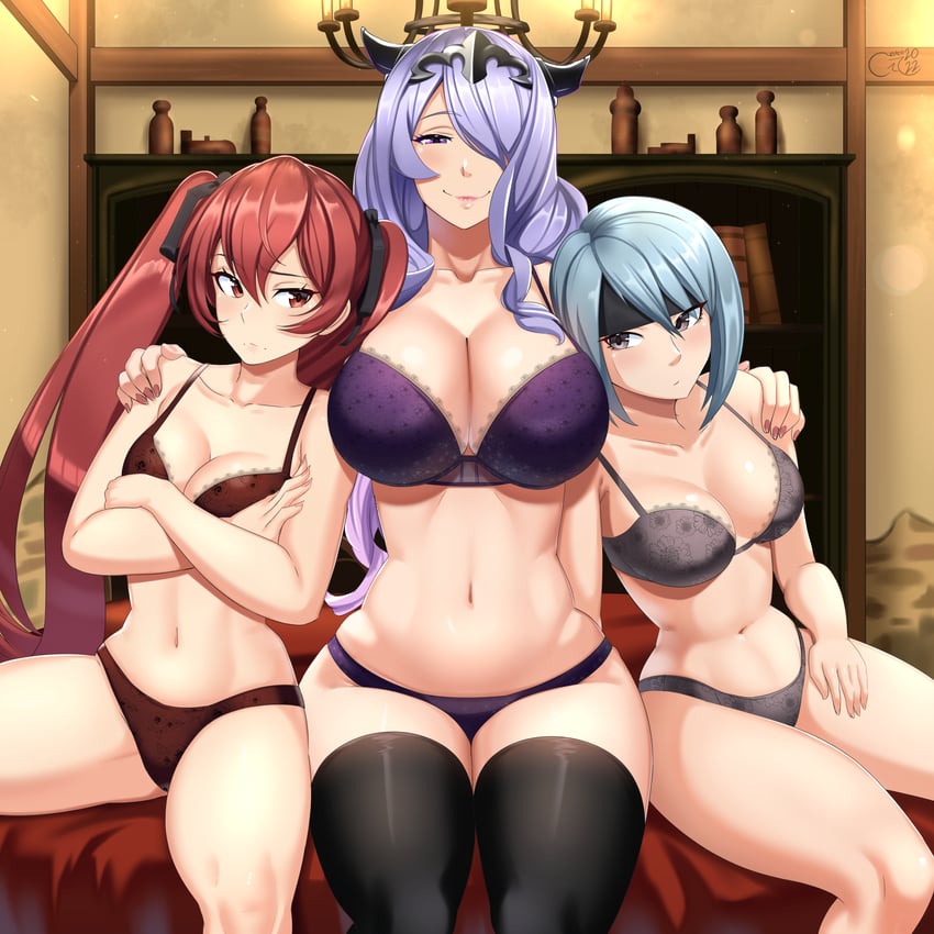 camilla, selena, and beruka (fire emblem and 1 more) drawn by castell