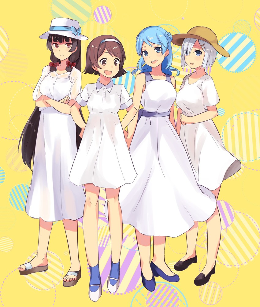 hamakaze, urakaze, isokaze, and tanikaze (kantai collection) drawn by senbei_(senbe_i)