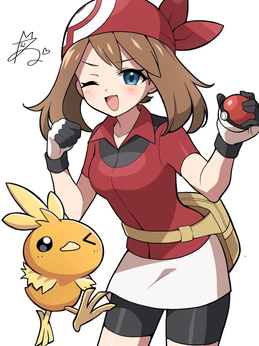 may and torchic (pokemon and 1 more) drawn by niyane