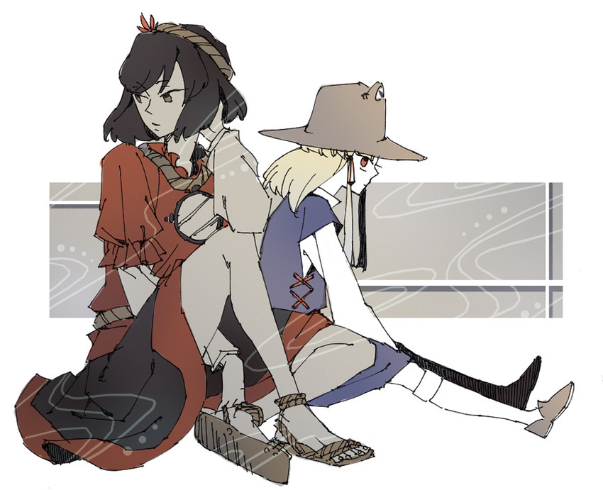 moriya suwako and yasaka kanako (touhou) drawn by asahi_(uwa)