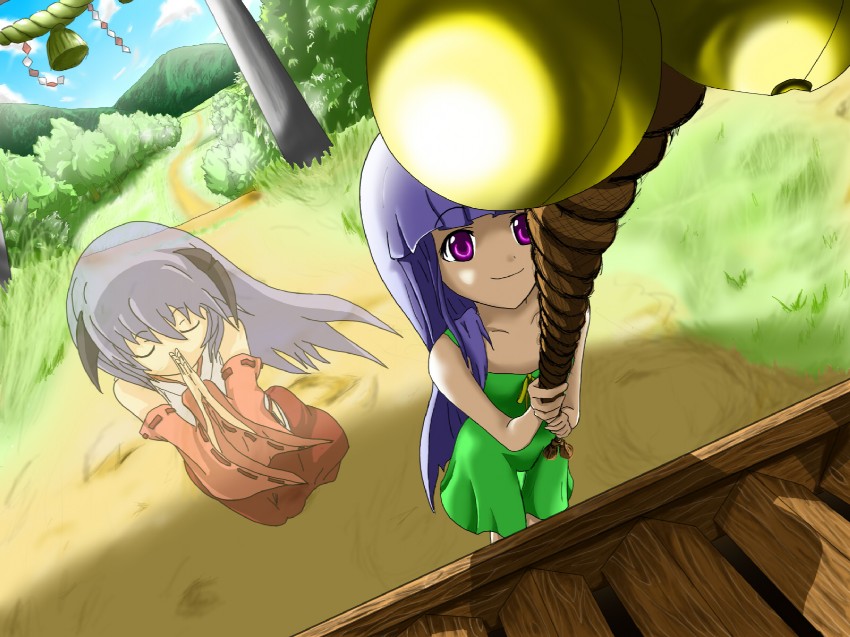 furude rika and hanyuu (higurashi no naku koro ni) drawn by sora_(y564219)