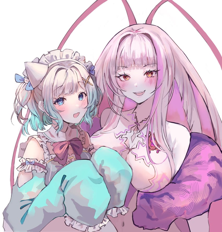 mint fantome and matara kan (indie virtual youtuber and 1 more) drawn by okayjennie