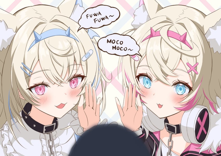 fuwawa abyssgard and mococo abyssgard (hololive and 1 more) drawn by yaki_no_yaki