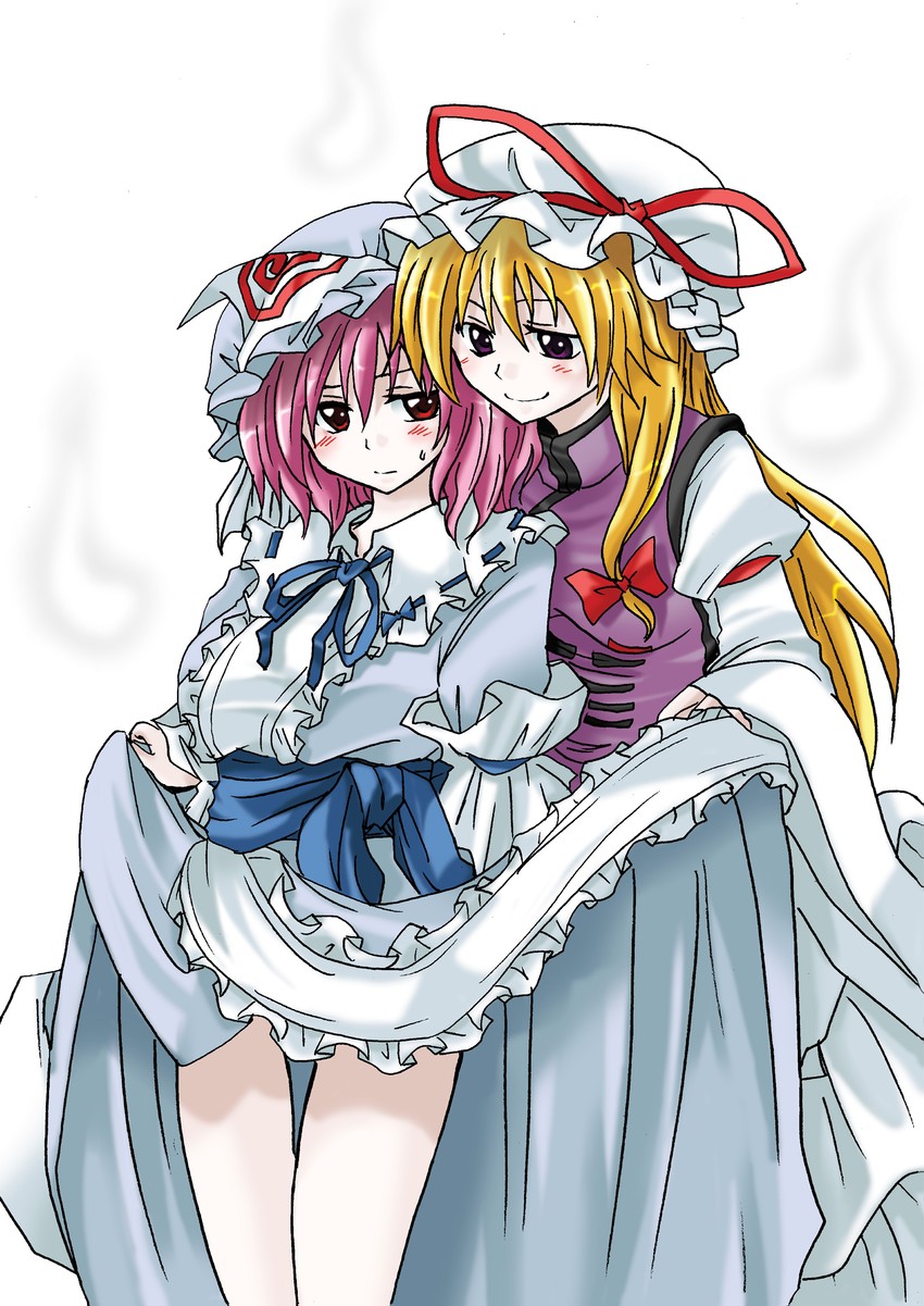 yakumo yukari and saigyouji yuyuko (touhou) drawn by unya