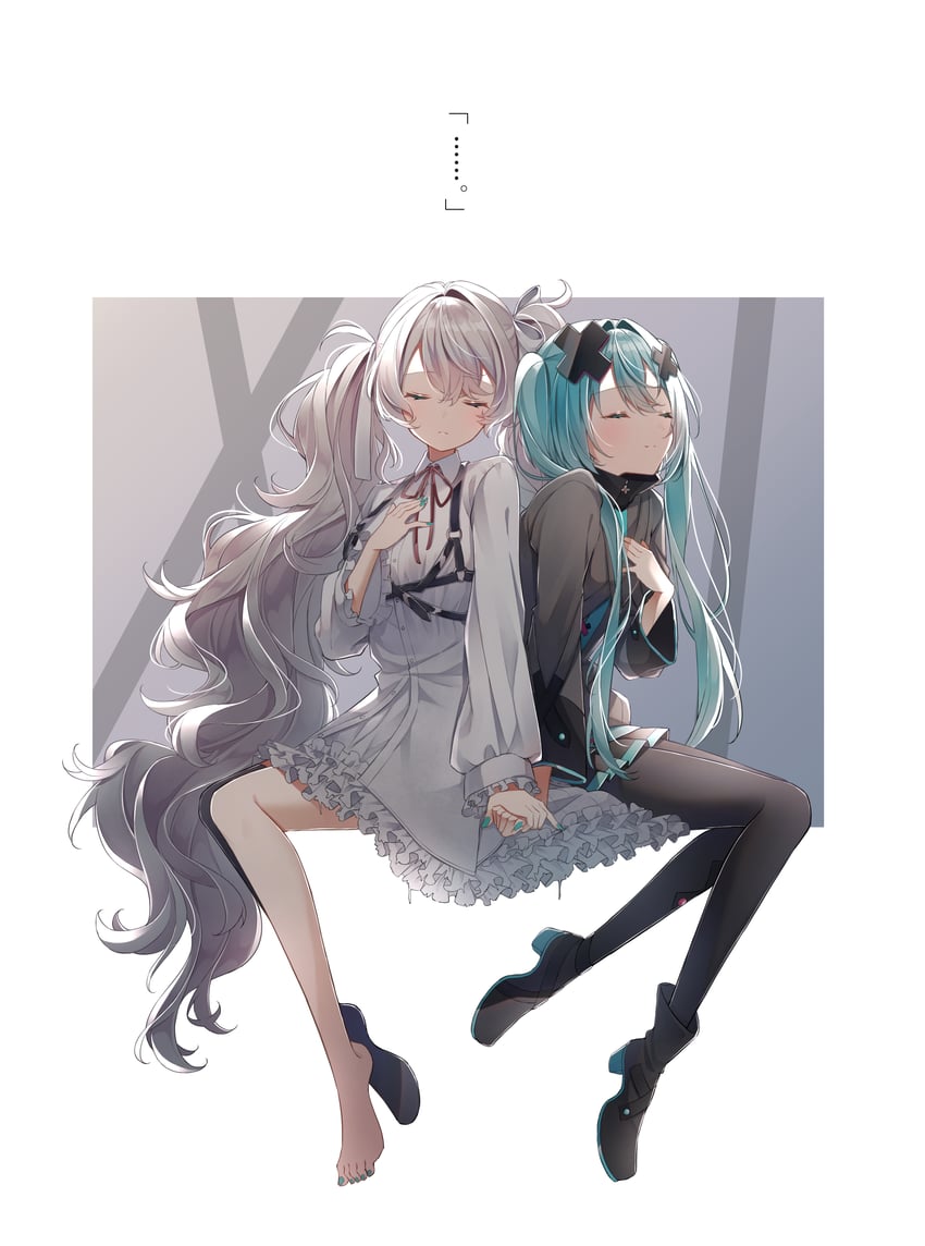 hatsune miku, 25-ji miku, and batsu miku (vocaloid and 2 more) drawn by wanderlands_k