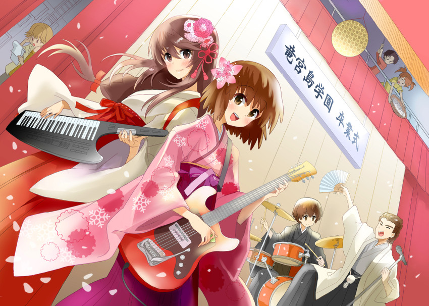 nishio rina, tatekami seri, kaburagi sui, nishio akira, mikagami mimika, and 2 more (soukyuu no fafner) drawn by sakaki_tsui