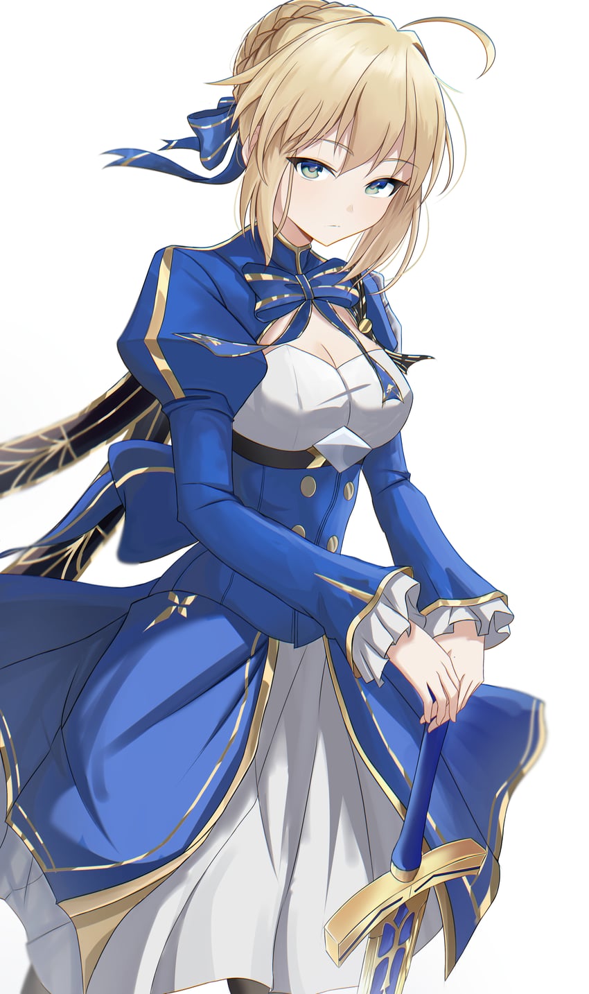 artoria pendragon and saber (fate and 4 more) drawn by shokobr