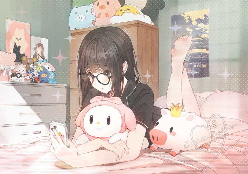my melody, rilakkuma, korilakkuma, gudetama, and hangyodon (original and 4 more) drawn by patch_oxxo