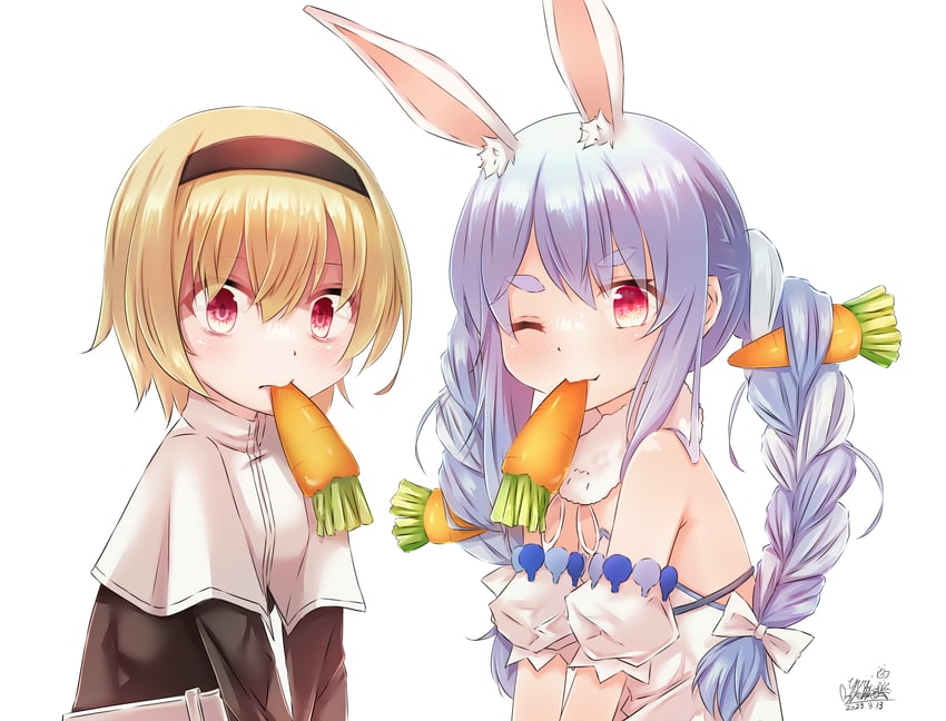 usada pekora and pekora (hololive and 1 more) drawn by yuri_pekko