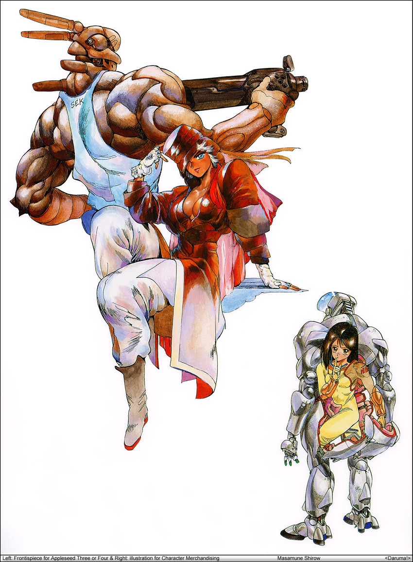 deunan knute, briareos hecatonchires, and hitomi (appleseed and 1 more) drawn by shirow_masamune