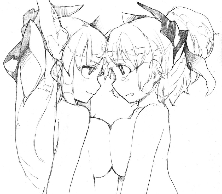 ibuki suika and kurodani yamame (touhou) drawn by topo_(bacchustab)