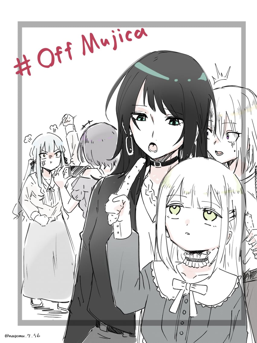 togawa sakiko, wakaba mutsumi, yahata umiri, misumi uika, and yuutenji nyamu (bang dream! and 1 more) drawn by nagomu_7_56
