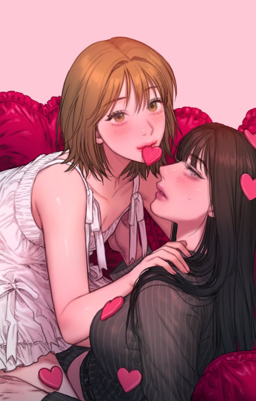 kang yuna and kim minji (bad thinking diary) drawn by rangrarii