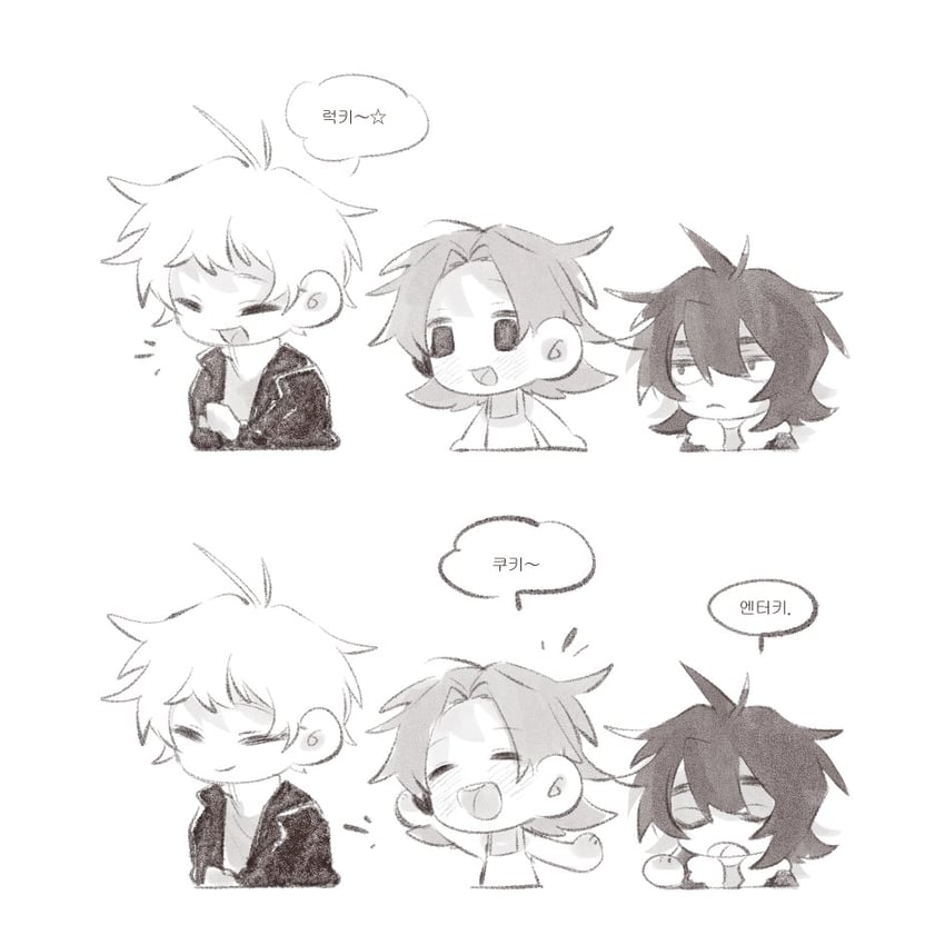 atou haruki, isoi reiji, and shinano eiji (saibou shinkyoku) drawn by marrrrrralv