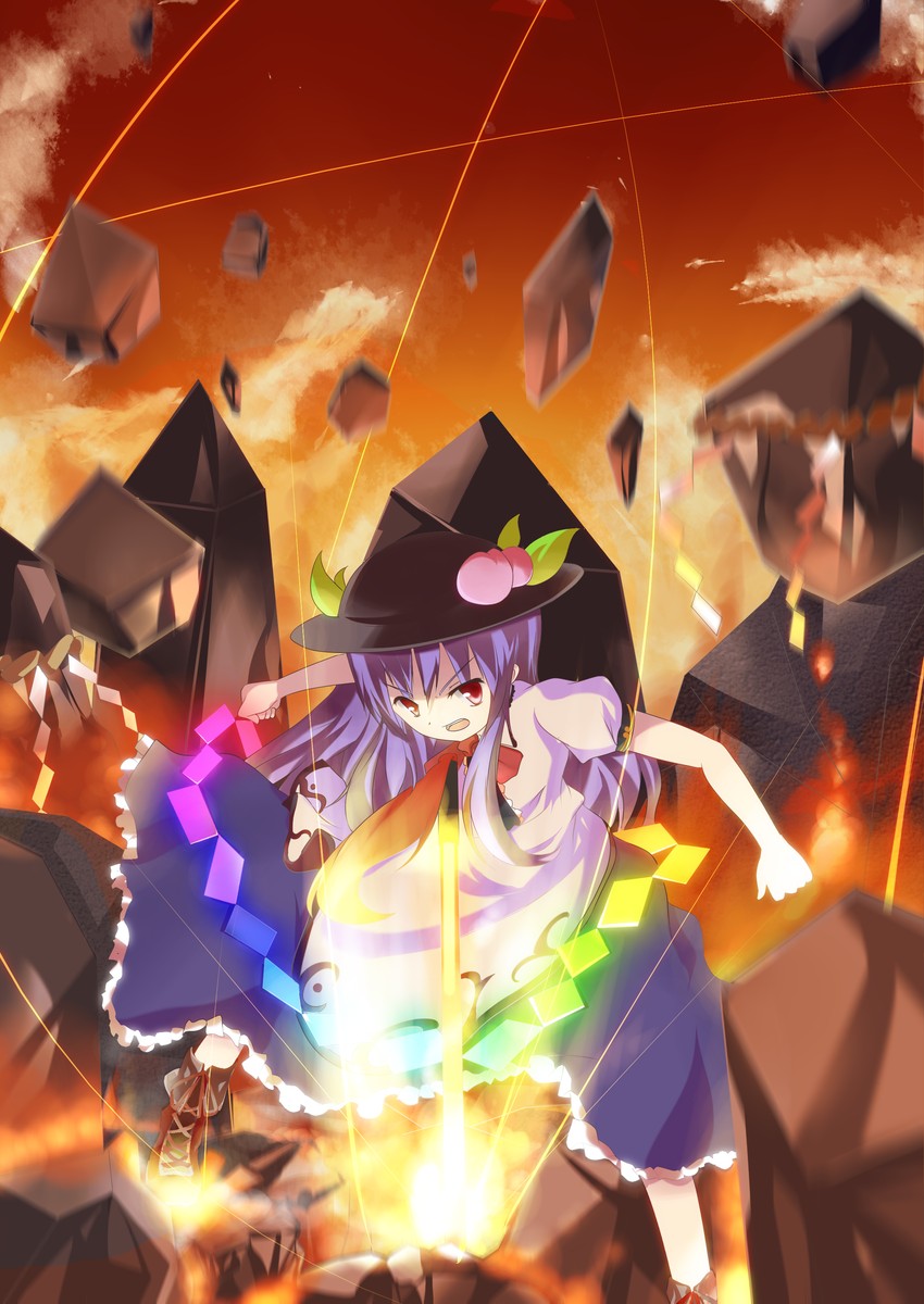 hinanawi tenshi (touhou) drawn by nunua