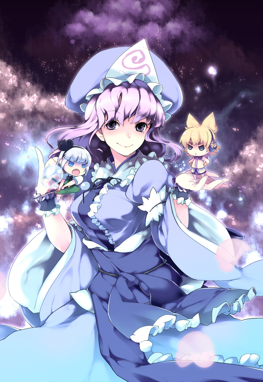 konpaku youmu, saigyouji yuyuko, and toyosatomimi no miko (touhou) drawn by huangquan_dong_(sinchi)