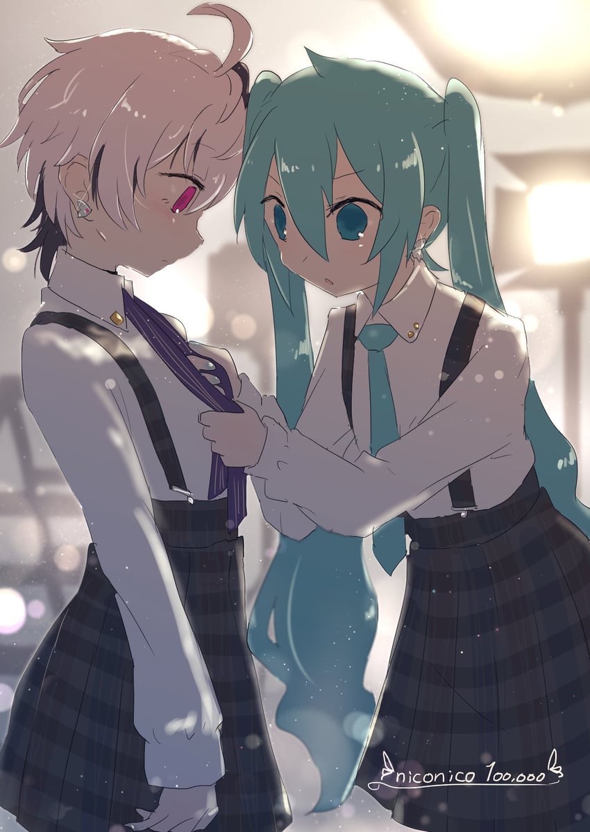 hatsune miku and flower (vocaloid and 1 more) drawn by kisalaundry