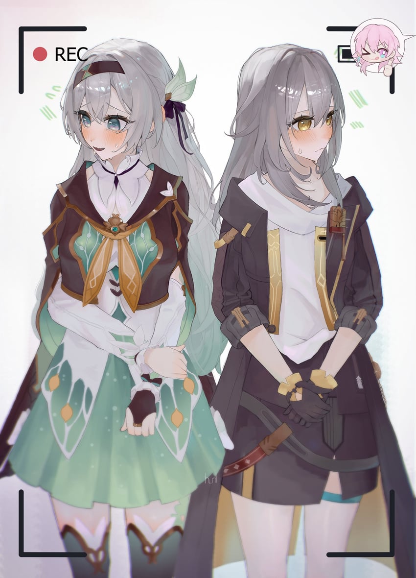 trailblazer, firefly, stelle, and march 7th (honkai and 1 more) drawn by hurbruh