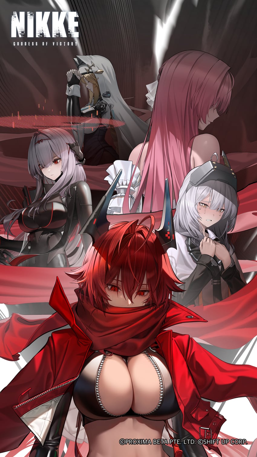 red hood, dorothy, rapunzel, scarlet, and snow white (goddess of victory: nikke) drawn by k.pumpkin