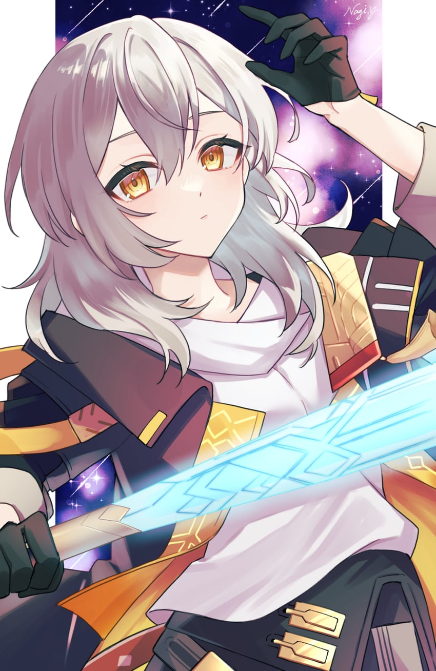 trailblazer and stelle (honkai and 1 more) drawn by kuyuru0909