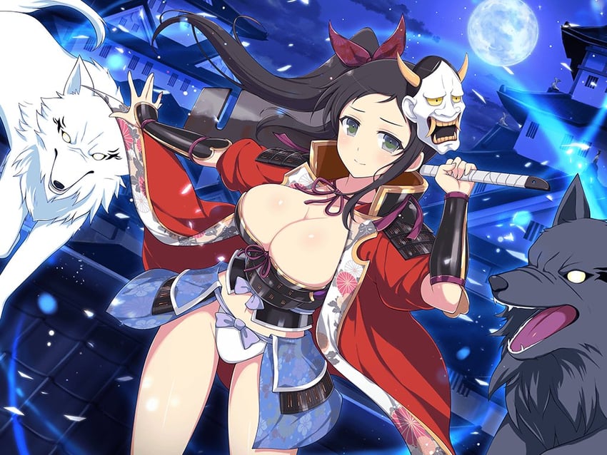 murakumo, kotarou, and kagerou (senran kagura and 2 more) drawn by yaegashi_nan