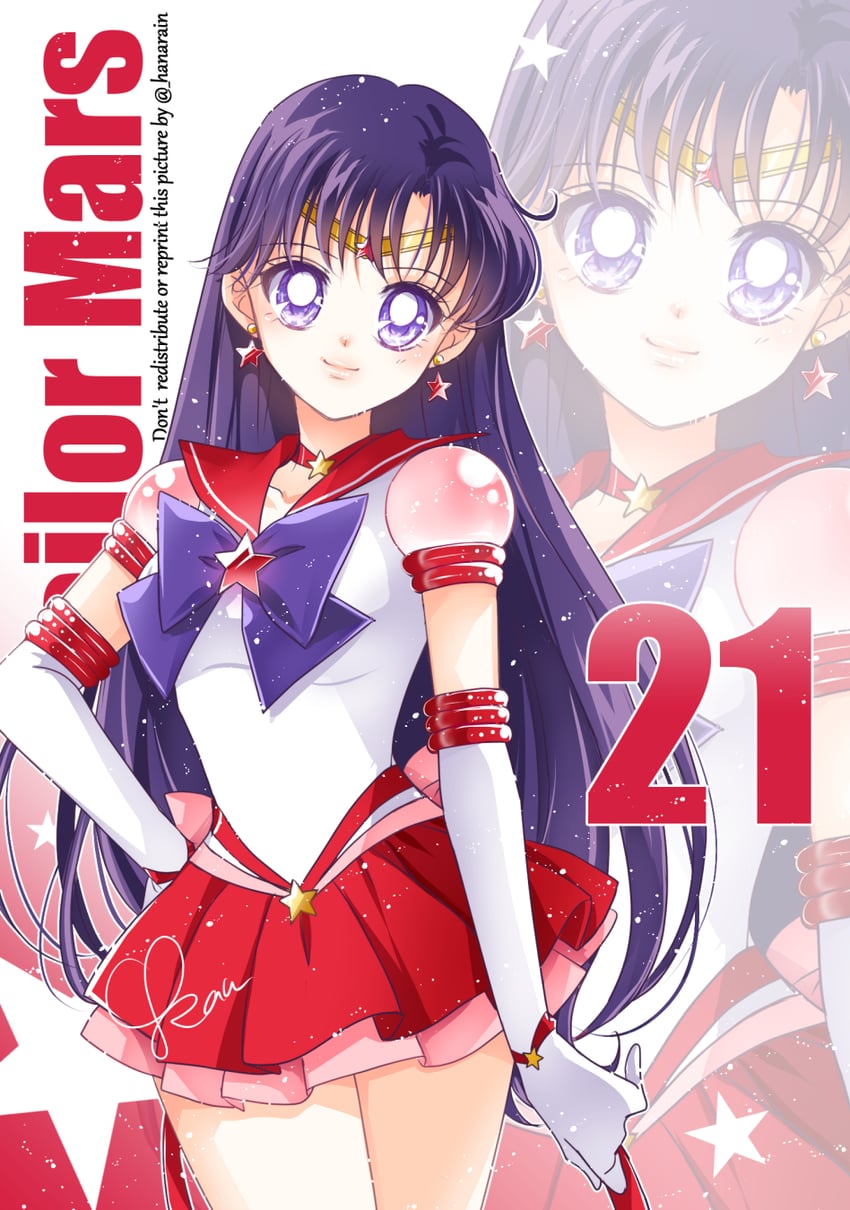hino rei, sailor mars, and super sailor mars (bishoujo senshi sailor moon) drawn by sarashina_kau