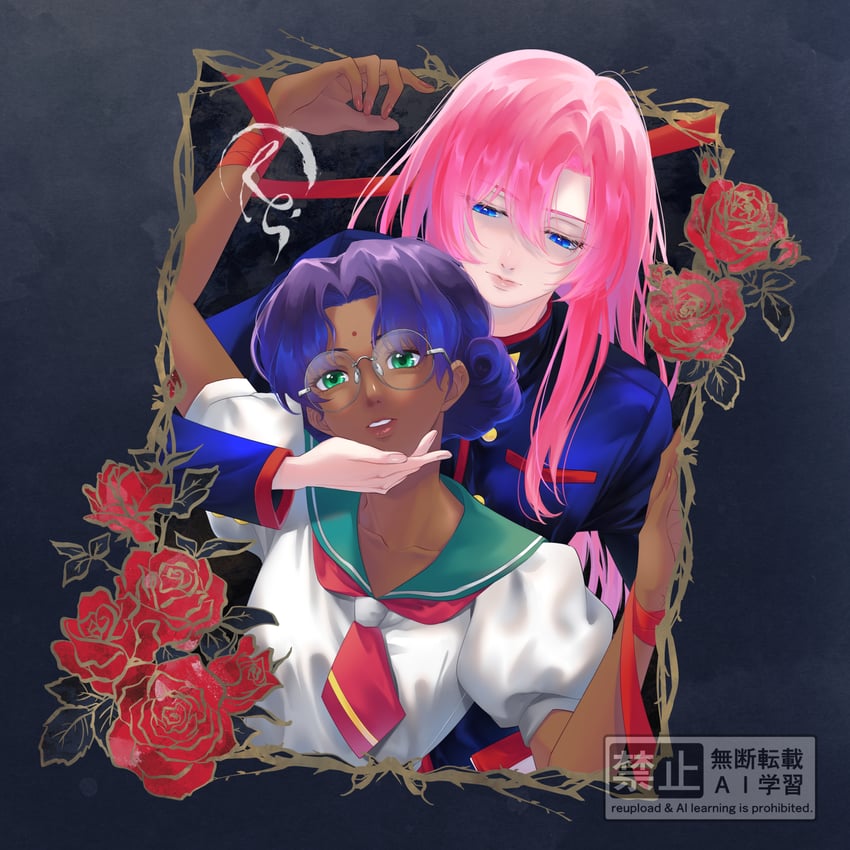 tenjou utena and himemiya anthy (shoujo kakumei utena) drawn by reireicchi