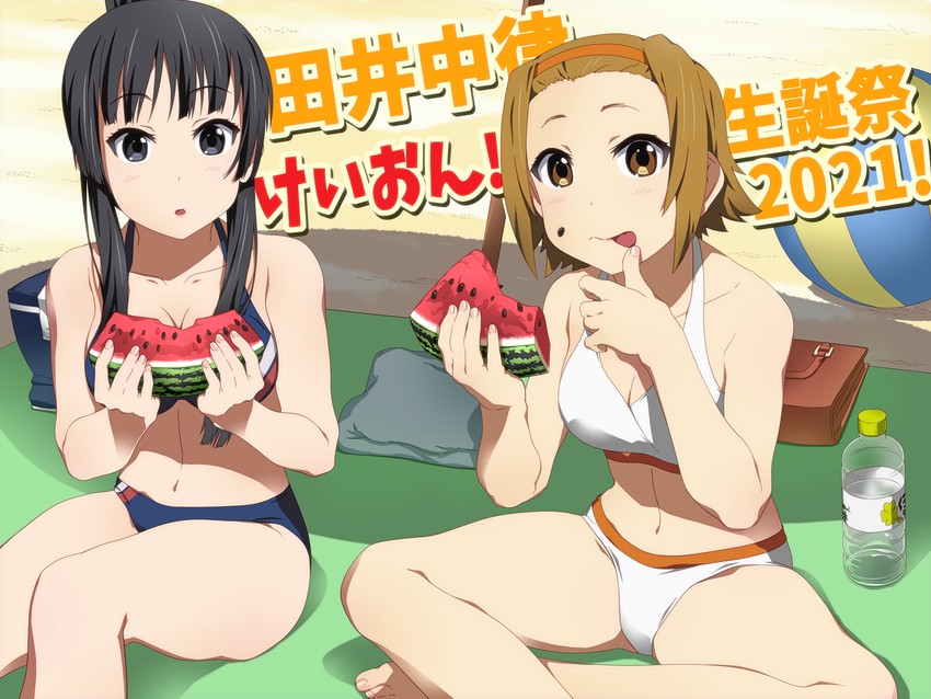 akiyama mio and tainaka ritsu (k-on!) drawn by kamaage_tomorou
