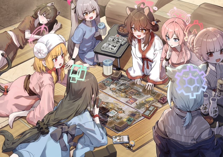 aris, momoi, tsubaki, shigure, kaede, and 10 more (blue archive and 1 more) drawn by kokukyukeo