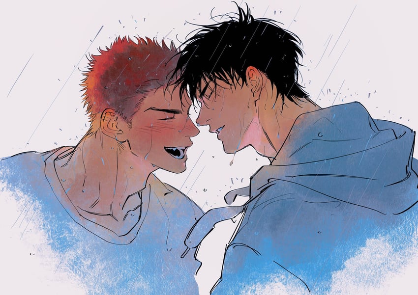sakuragi hanamichi and rukawa kaede (slam dunk) drawn by chimmyming