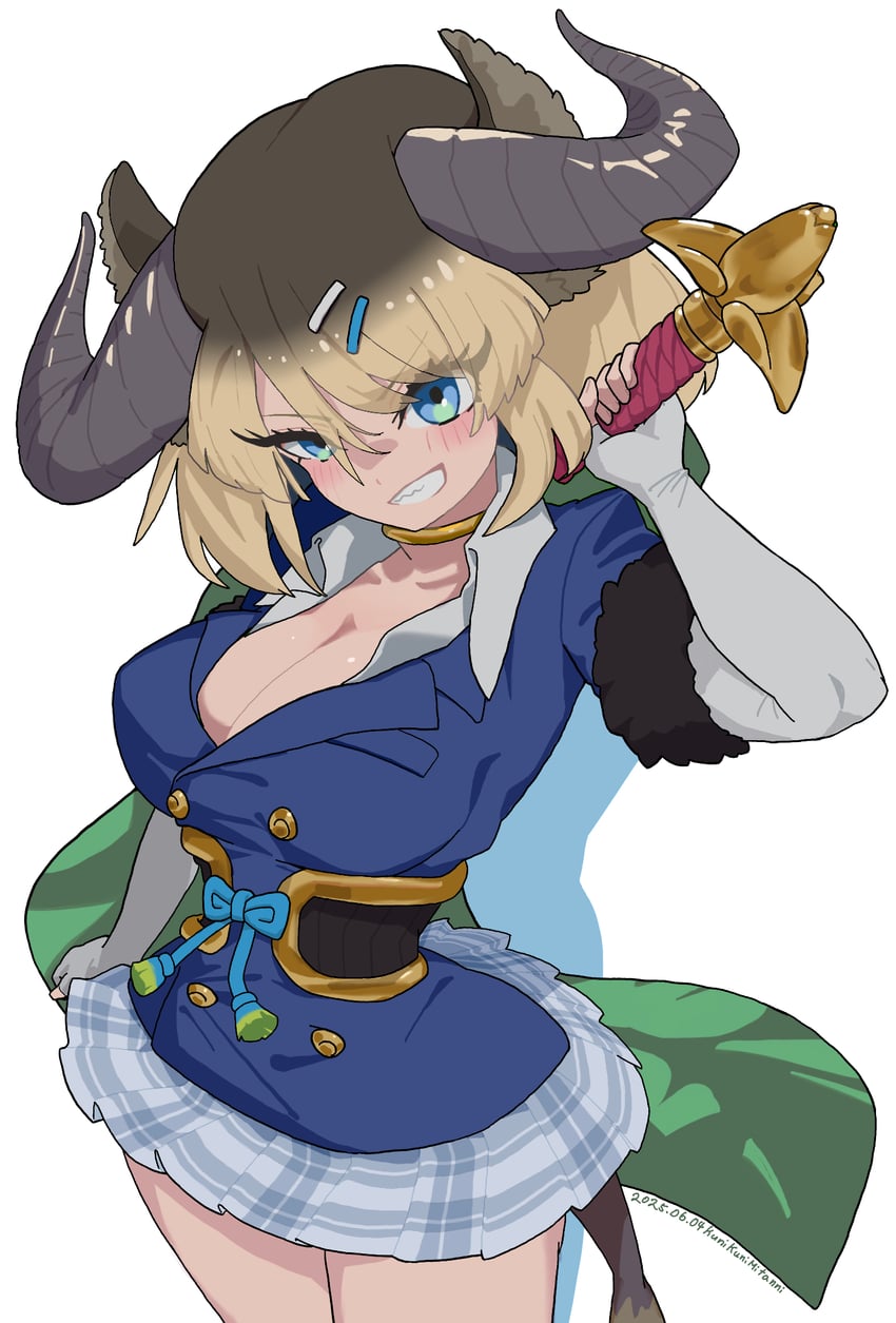gyumaou (kemono friends and 1 more) drawn by kunikuni_(kunihiro2005)