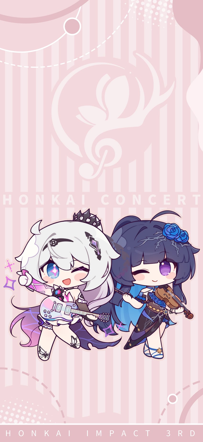 kiana kaslana and raiden mei (honkai and 1 more) drawn by eta