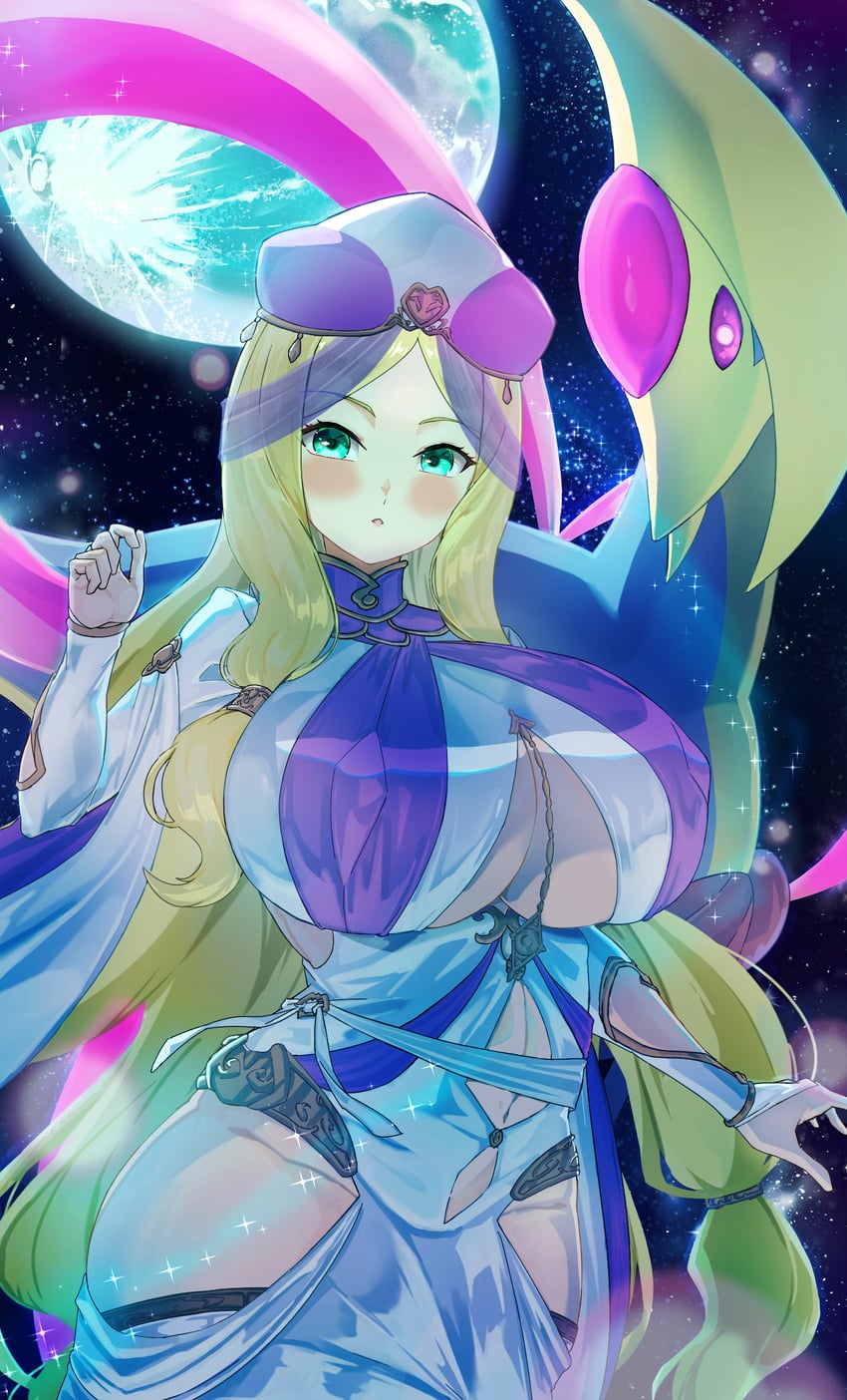 caitlin and cresselia (pokemon and 1 more) drawn by hizakake