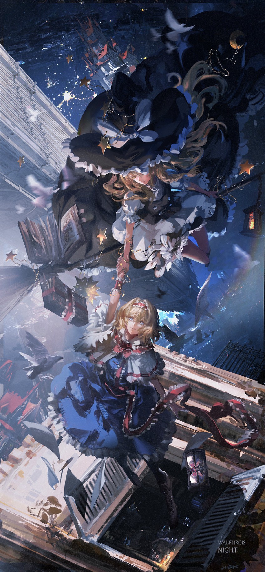 kirisame marisa and alice margatroid (touhou) drawn by stu_dts