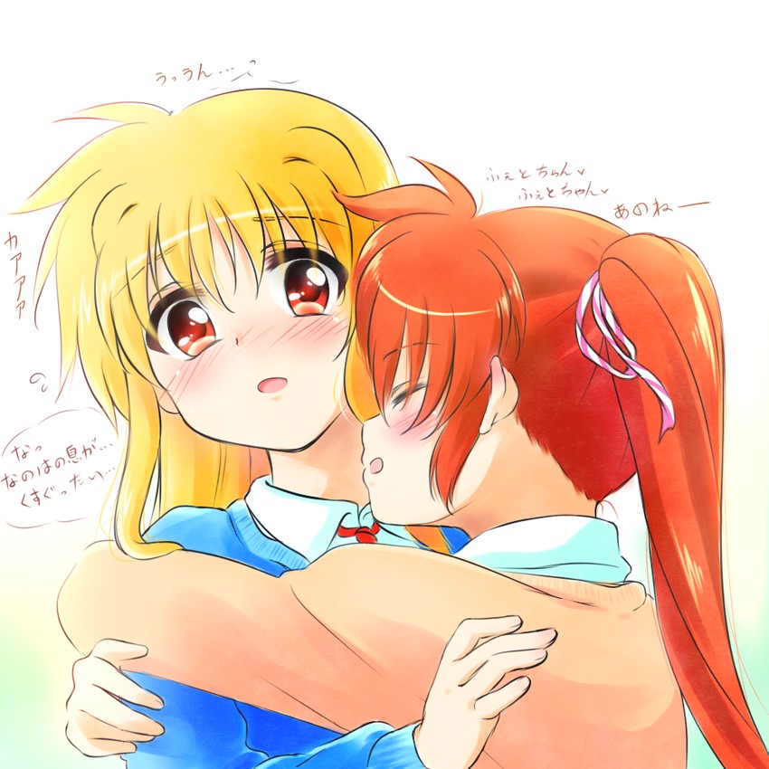 fate testarossa and takamachi nanoha (lyrical nanoha and 1 more) drawn by kerorokjy