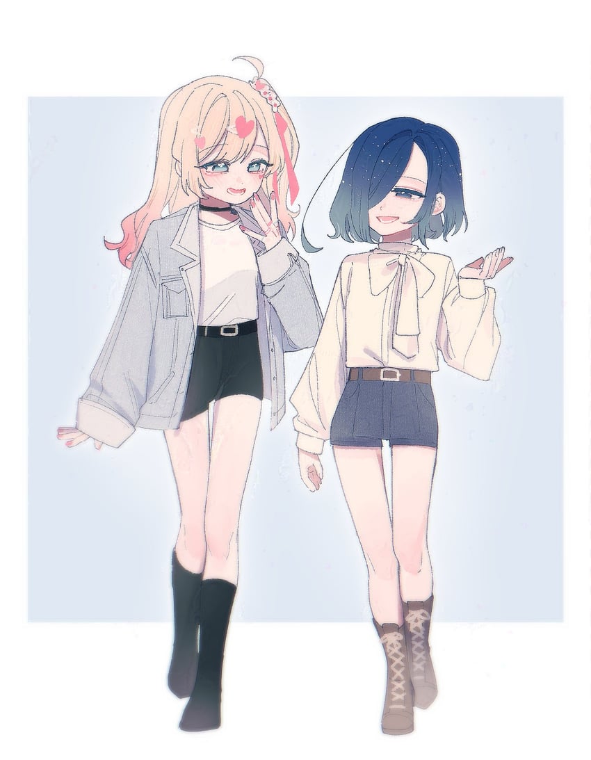 nakaji uto and kedarui aashii (kimi no koto ga dai dai dai dai daisuki na 100-nin no kanojo) drawn by chi_kan100