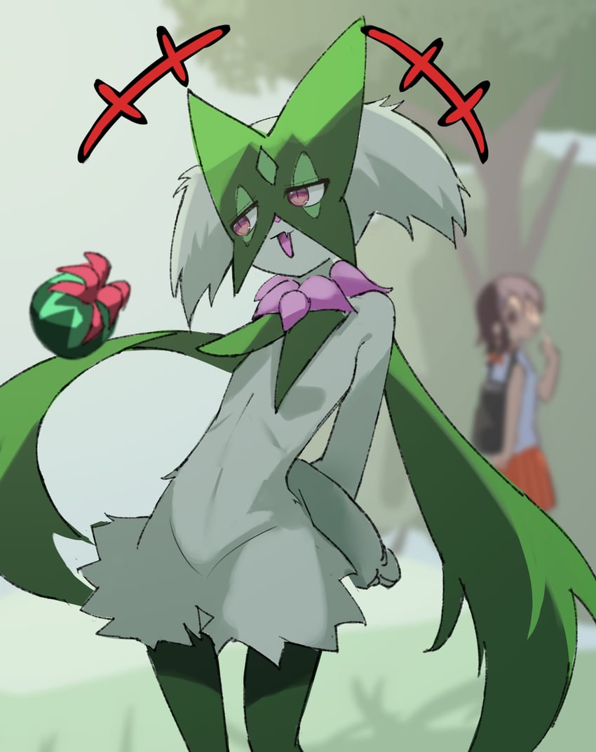 juliana and meowscarada (pokemon and 1 more) drawn by rerendi