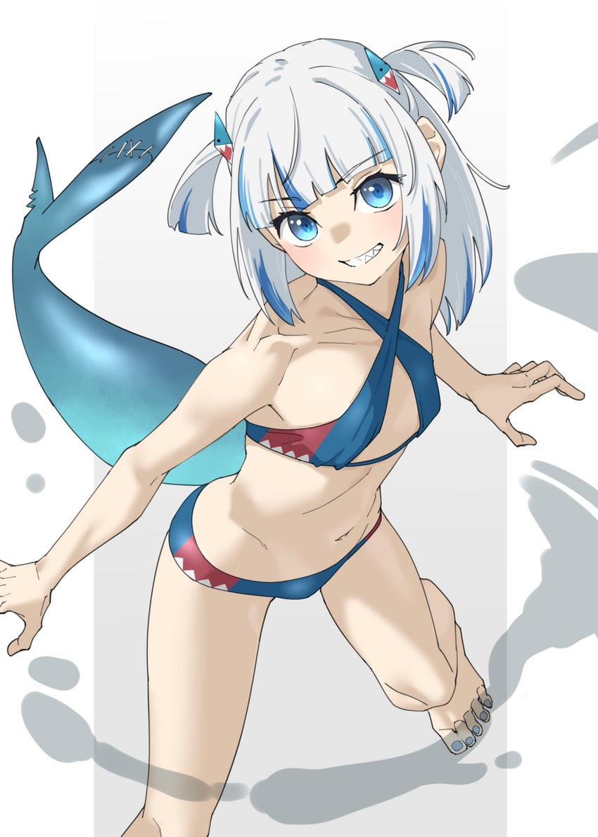 gawr gura (hololive and 1 more) drawn by tanabe_(fueisei)