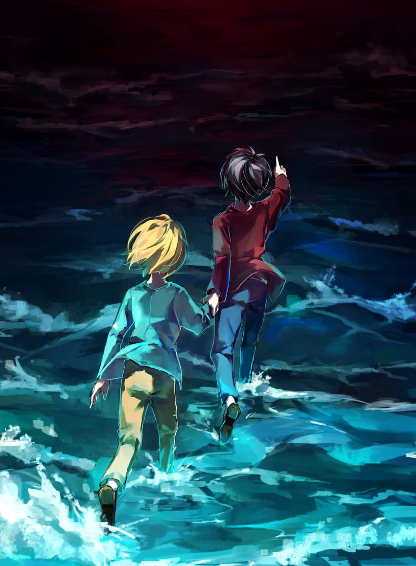 eren yeager and armin arlert (shingeki no kyojin) drawn by moruru_08