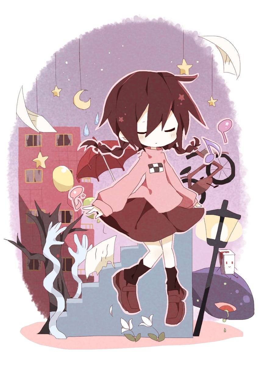 madotsuki, kasei-san, and tokuto-kun (yume nikki) drawn by aida_(aidia)