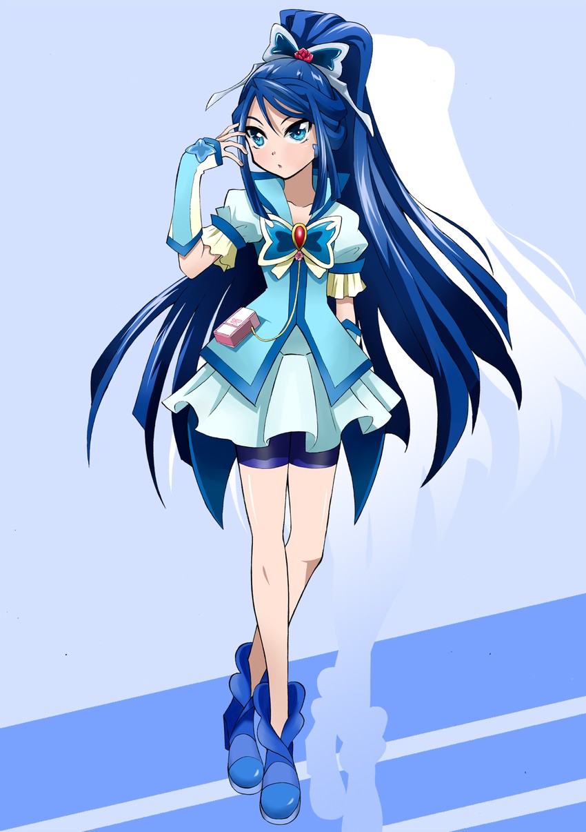 minazuki karen and cure aqua (precure and 1 more) drawn by gyuniku