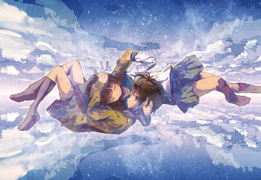amami haruka and futami ami (idolmaster) drawn by yae_(mono110)