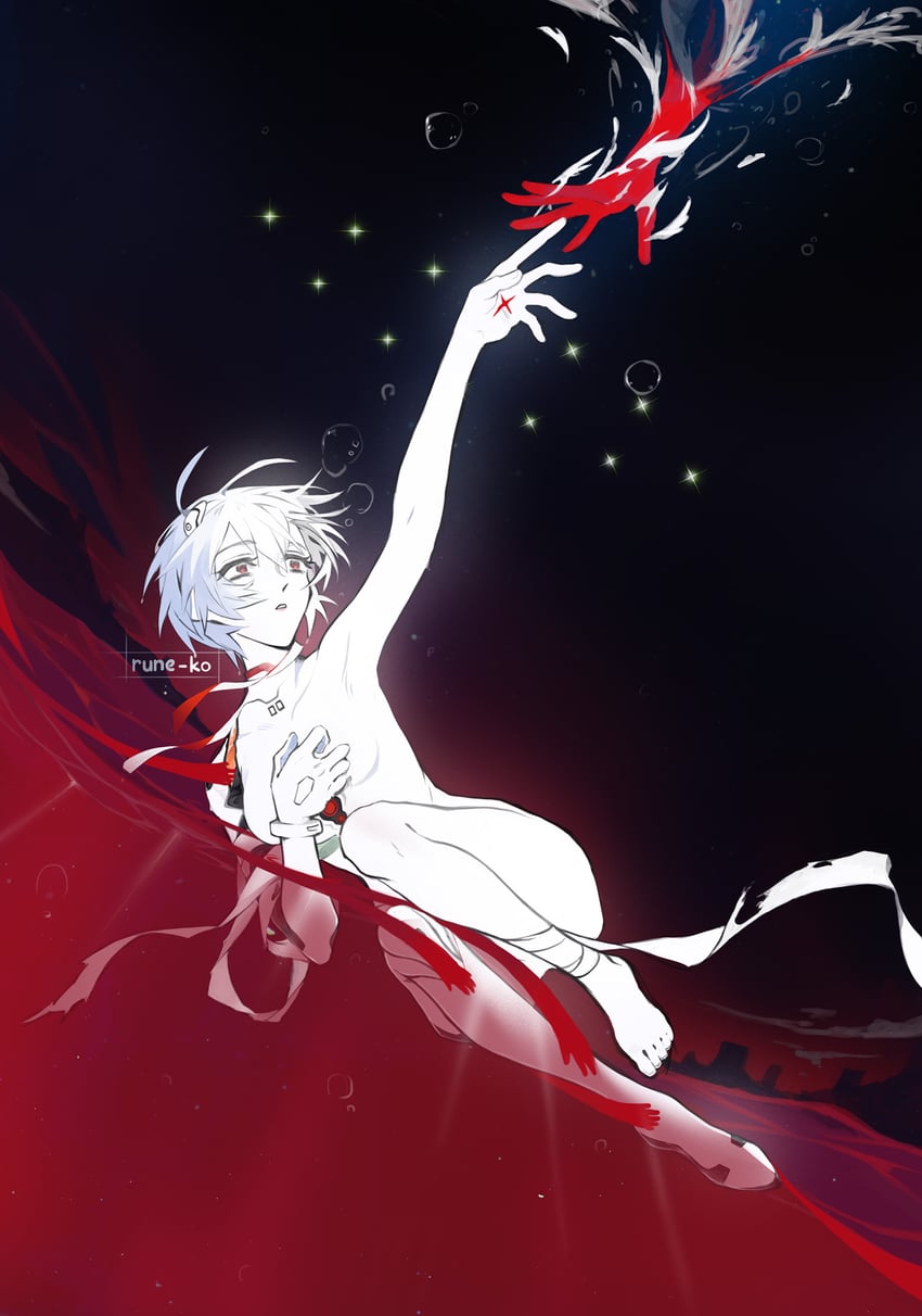 ayanami rei, ikari shinji, and lilith (neon genesis evangelion and 3 more) drawn by rune-ko