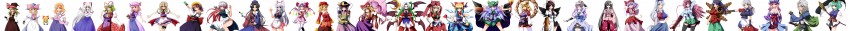 hakurei reimu, kirisame marisa, remilia scarlet, flandre scarlet, izayoi sakuya, and 34 more (touhou) drawn by fal_(falketto)
