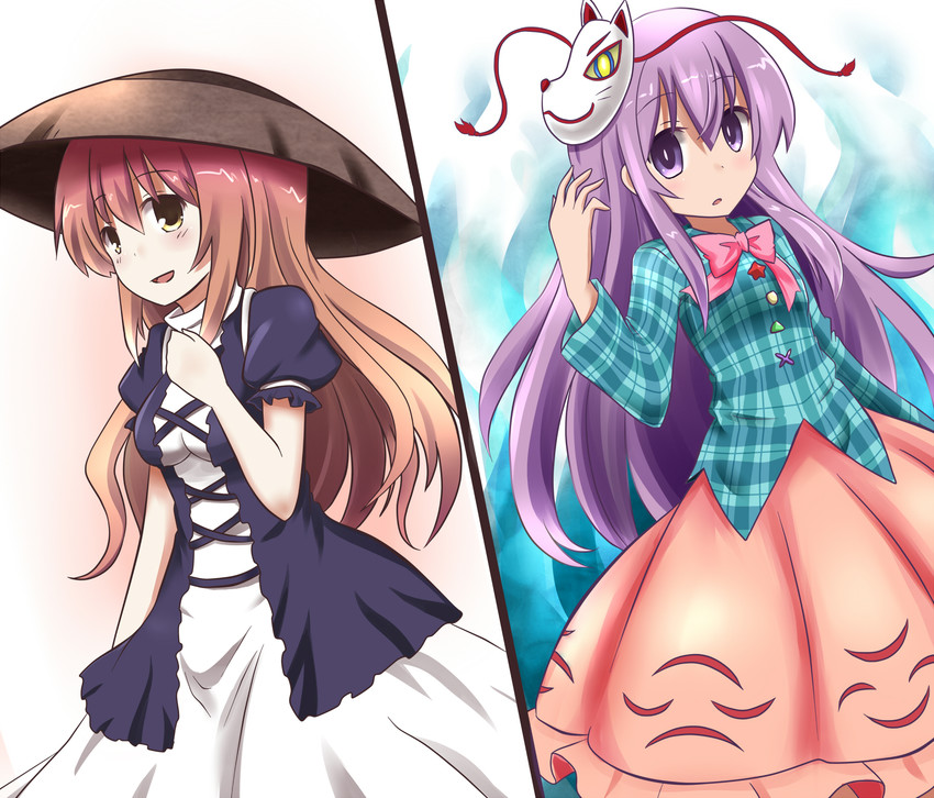 hijiri byakuren and hata no kokoro (touhou) drawn by hachimi
