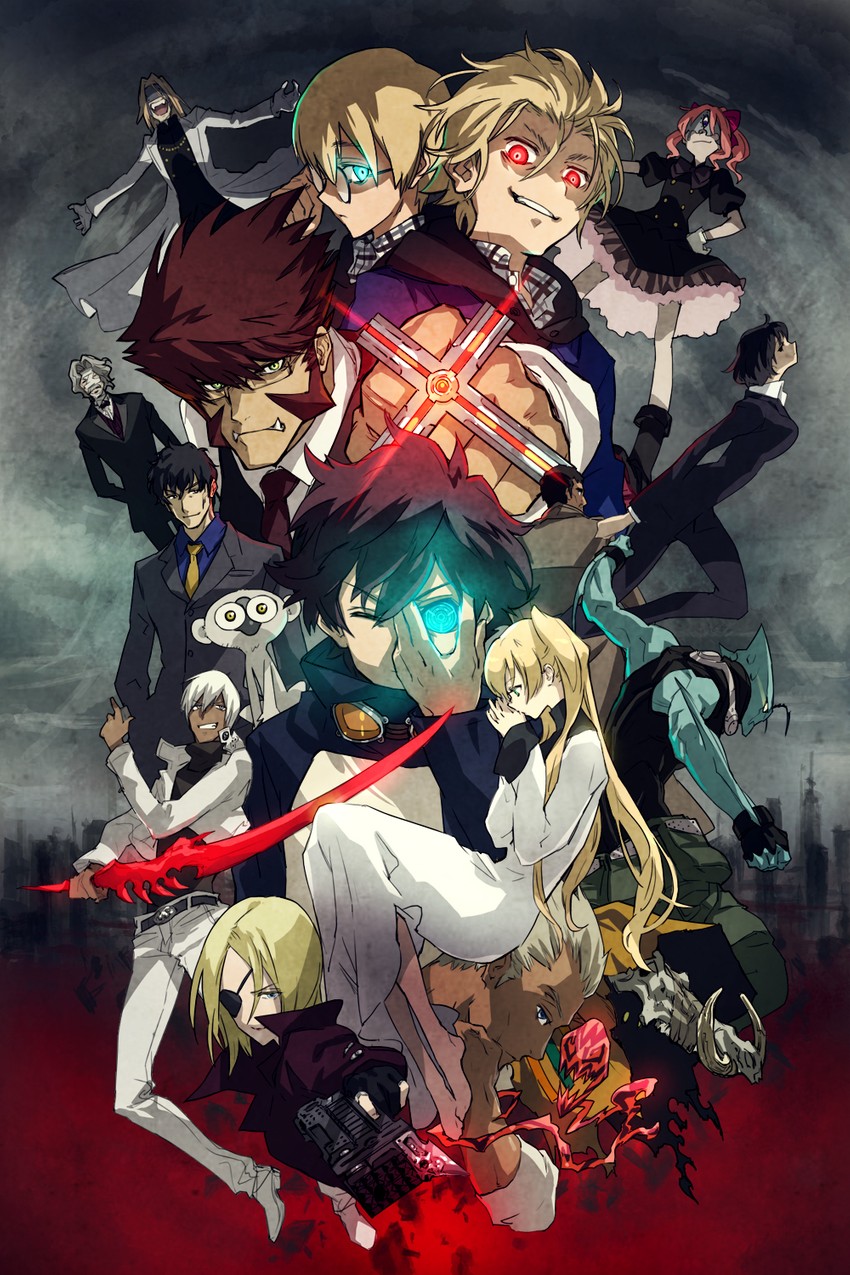 klaus von reinhertz, leonardo watch, zap renfro, steven a. starphase, chain sumeragi, and 9 more (kekkai sensen) drawn by da-kuro