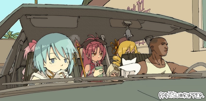 akemi homura, kaname madoka, miki sayaka, sakura kyoko, tomoe mami, and 2 more (mahou shoujo madoka magica and 2 more) drawn by pantsu-ripper