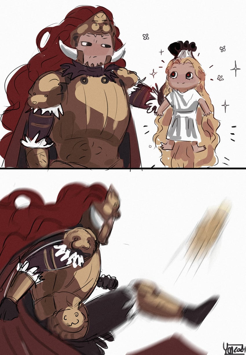 miquella and starscourge radahn (elden ring and 1 more) drawn by yen_(yenyenyen19)